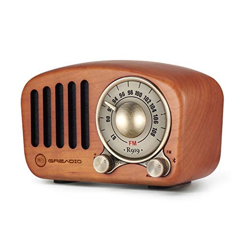 Forhøre Krydderi tidligere Vintage Radio Retro Bluetooth Speaker- Greadio Cherry Wooden FM Radio with  Old Fashioned Classic Style, Strong Bass Enhancement, Loud Volume,  Bluetooth 4.2 Wireless Connection, TF Card & MP3 Player - Walmart.com