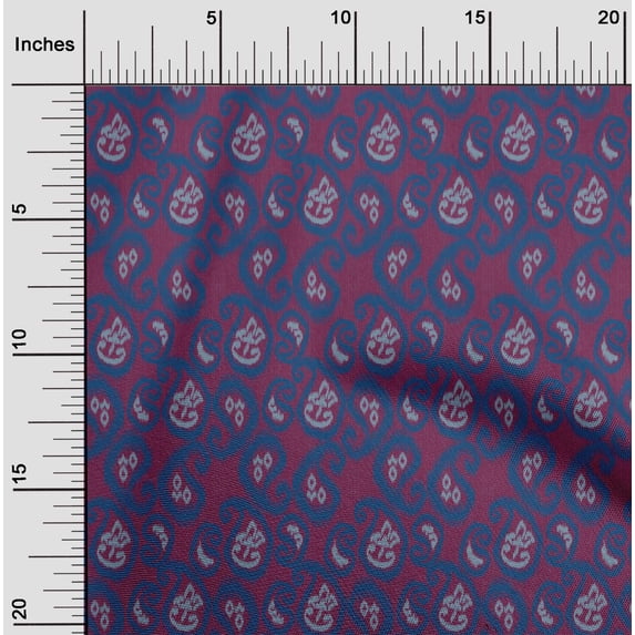 oneOone Organic Cotton Voile Fabric Paisley Ikat Fabric Prints By Yard 42 Inch Wide