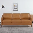 thumbnail image 2 of A&D Home Sedona Camel Faux Leather Modern Sofa, Upholstered Contemporary Couch, 2 of 8