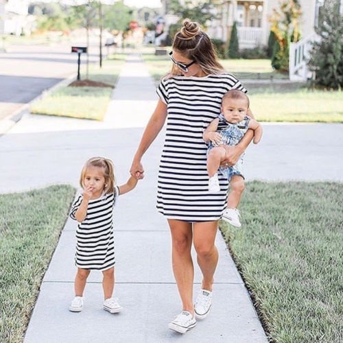 Matching Mother And Daughter Striped 
