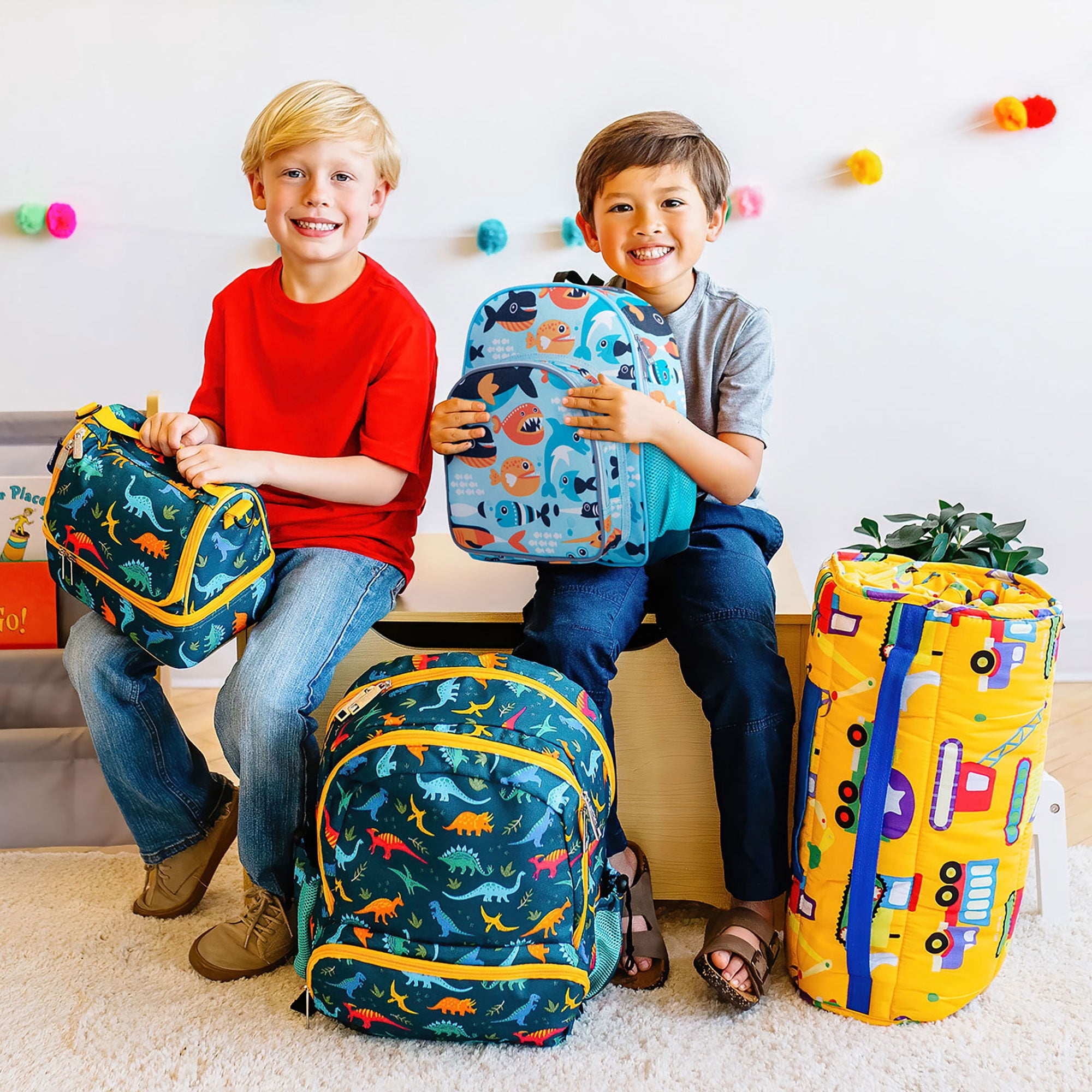 Wildkin Kids 12 Inch Backpack for Toddler Boys and Girls, Insulated Front Pocket (Big Fish Blue)