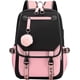 thumbnail image 2 of Mochila para niñas adolescentes Mochila para estudiantes de secundaria Mochila para exteriores con puerto de carga USB (21 litros, negro rosa), 2 of 5