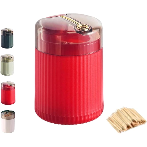 Automatic Toothpick Dispenser, Pop-Up Toothpick Holder with Push Button. Portable Toothpick Jar for Kitchen, Dining Room, and Restaurant