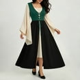 thumbnail image 4 of Womens Gothic Dress Witch Costume Medieval Renaissance Lace Up Corset Bell Sleeve High Waist Flare Maxi Gown for Halloween Cosplay Party, Green, M, 4 of 8