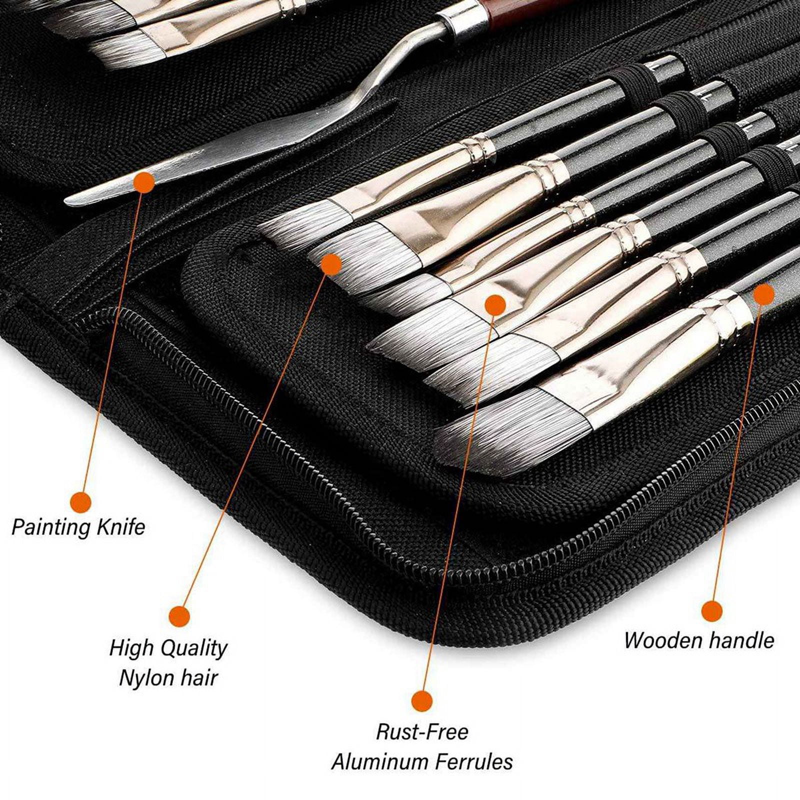 30PCS Acrylic Paint Brushes Set, Acrylic, Watercolor and Gouache Painting Brushes ForAmatures and Professional Painter