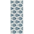 thumbnail image 2 of Unique Loom Outdoor Coastal Collection Area Rug - Pesci (2' x 5' 3" Runner Navy Blue/Ivory), 2 of 6
