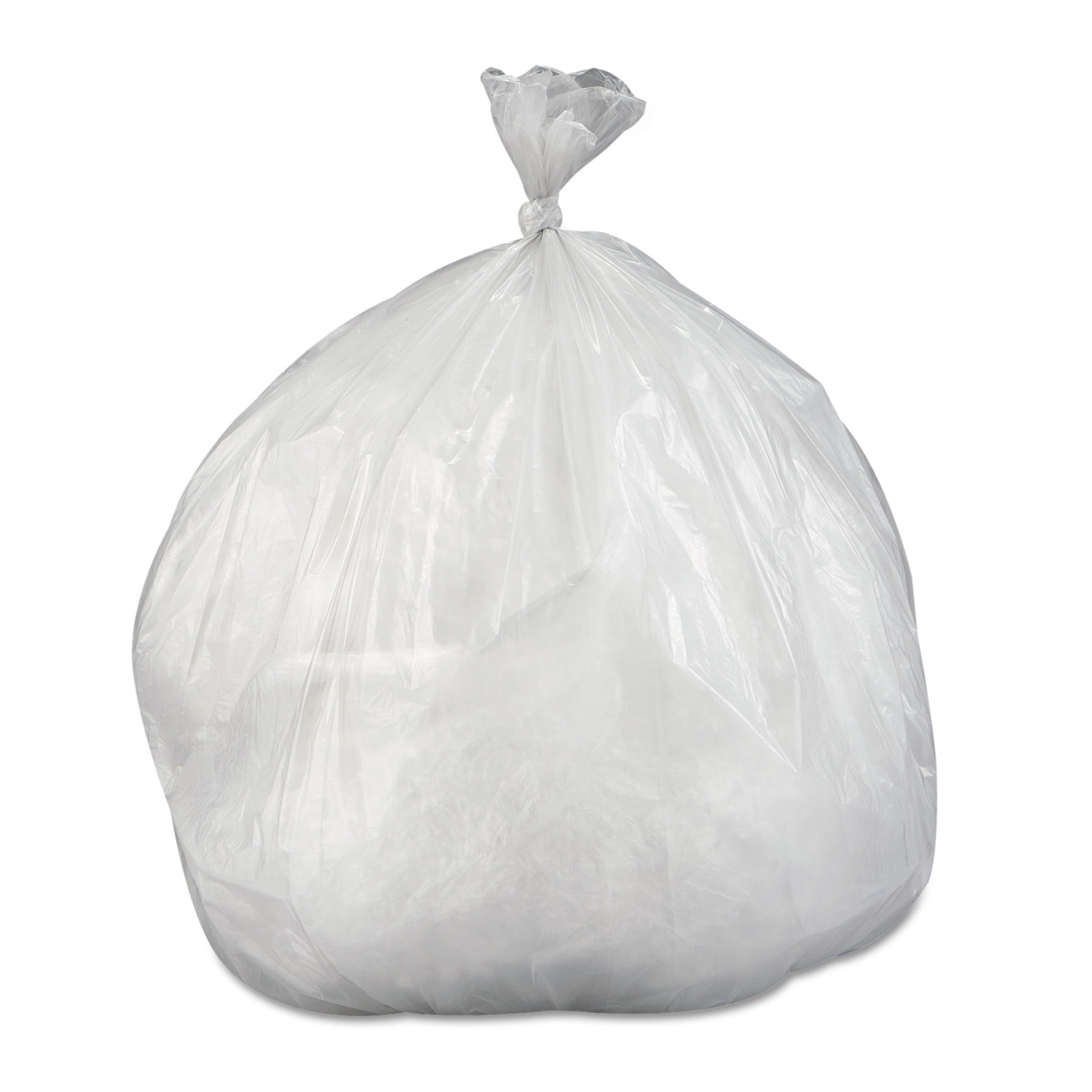 Inteplast Can Liners 30-Gallon Clear Garage Commercial Garbage Bag, 250 Count,10 Pack