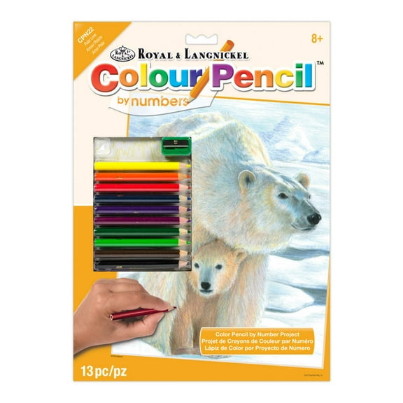 Royal & Langnickel Color Pencil By Number Kit 8.75"X11.75"-Polar Love