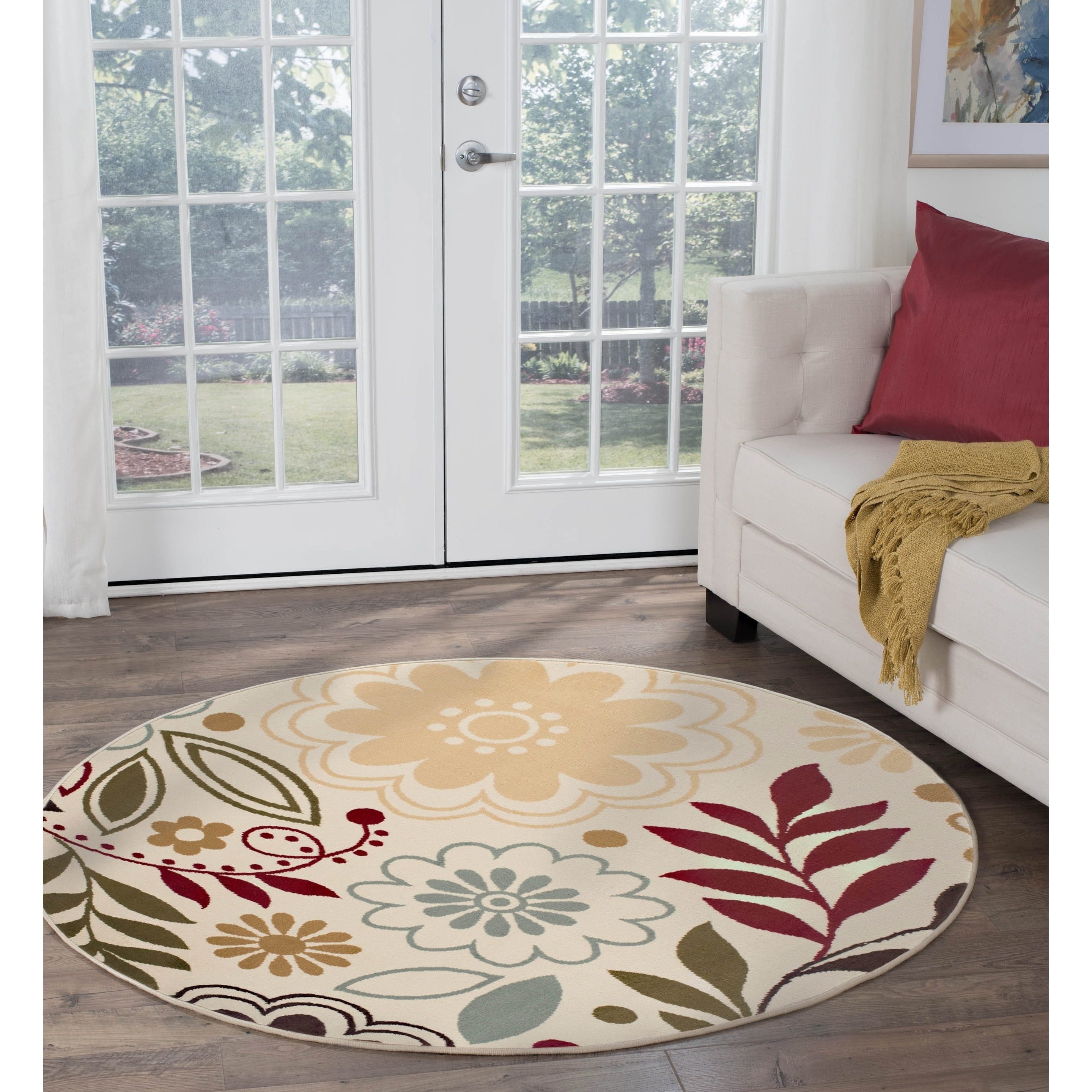 Alise Rugs Lagoon Contemporary Fl Round Area Rug 7 10 X