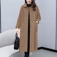 thumbnail image 3 of TAIAOJING Jackets For Women Winter Coat Coat Lapel Wool Coat Trench Jacket Long Overcoat, 3 of 8