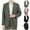 Khaki, variant on Men's Long Sleeved Lapel Padded Shoulder Suit Jacket Casual Slim Fit Single Breasted Jackets for Party Khaki
