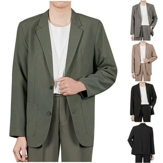 JXMVOJ Mens Suit Single Breasted Jacket V-Neck Top Sets Casual