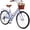 Blue, variant on 24 Inch City Bike for Women, Shimano 7-Speed Cruiser Bicycle with Basket, Rear Rack, Fenders, Comfort Saddle and Step-Through Frame