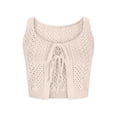 thumbnail image 4 of Xuyuer Crochet Tops for Women Summer Vacation Outfits Beach Coverup Going Out Tie Front Spring Sleeveless Sweater Vest 2026 Fashion, 4 of 9