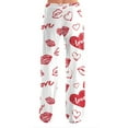 thumbnail image 7 of Hearthz Valentines Day Pajama Pants Women Love Heart Graphic Pajama Pants Women Drawstring Wide Leg Holidays Women Sleep Pants, 7 of 7