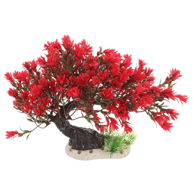 GOOHOCHY Árbol artificial pequeño para decoración de peceras, planta acuática falsa