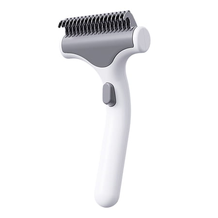 GleamNest Easy to Apply Pet Deshedding Grooming Rake for Cats White