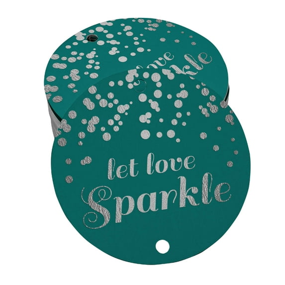 Inkdotpot Pack Of 100 Let Love Sparkle Wedding Favor Paper Tags Craft Real Silver Foil Hang Tags