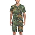 thumbnail image 5 of joogoo Men's Pajama Set Leopards in Tropical V-Neck Pj Shorts Set 2 Piece Loungewear Sleepwear M, 5 of 7
