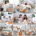 thumbnail image 5 of 3 Piece Modern Orange Beige Grey Duvet Cover Set Queen Size,Microfiber Comforter/Quilt Cover with Corner Ties and 2 Pillowcases,Abstract Geometric Oil Painting All Season Bedding with Zipper Closure, 5 of 8