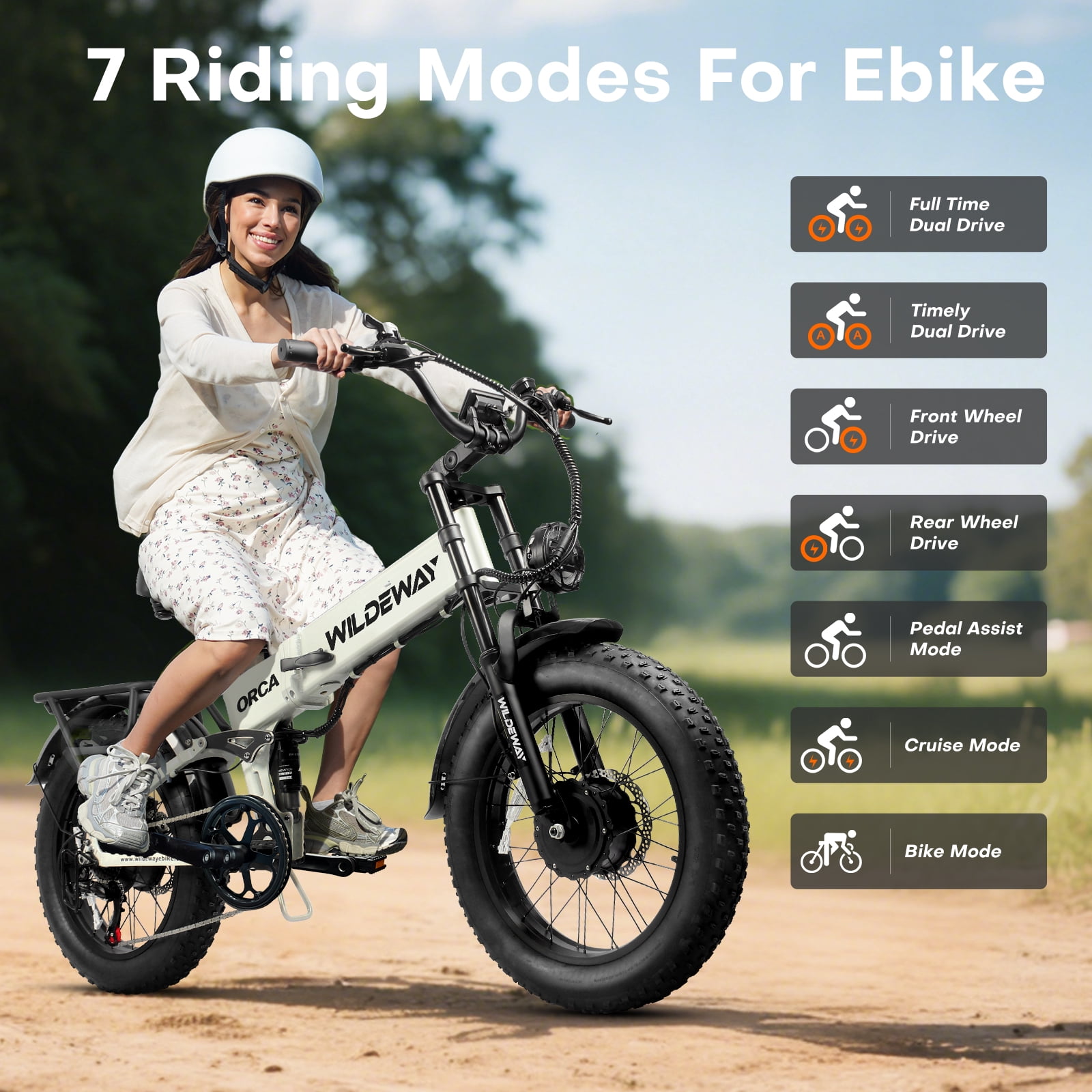 2300W Foding Dual Motor Electric Bike for Adults 20'' 48V 20Ah Ebike 55Miles Long Range 4.0 Fat Tire Off Road E-mountain bike Full Suspension Hydraulic Brake Electric Bicycles UL2849