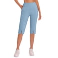 thumbnail image 4 of Hurxie High Waisted Leggings for Women Tummy Control Soft Yoga Pants Womens Gym Workout Running Leggings Light Blue,2XL, 4 of 7