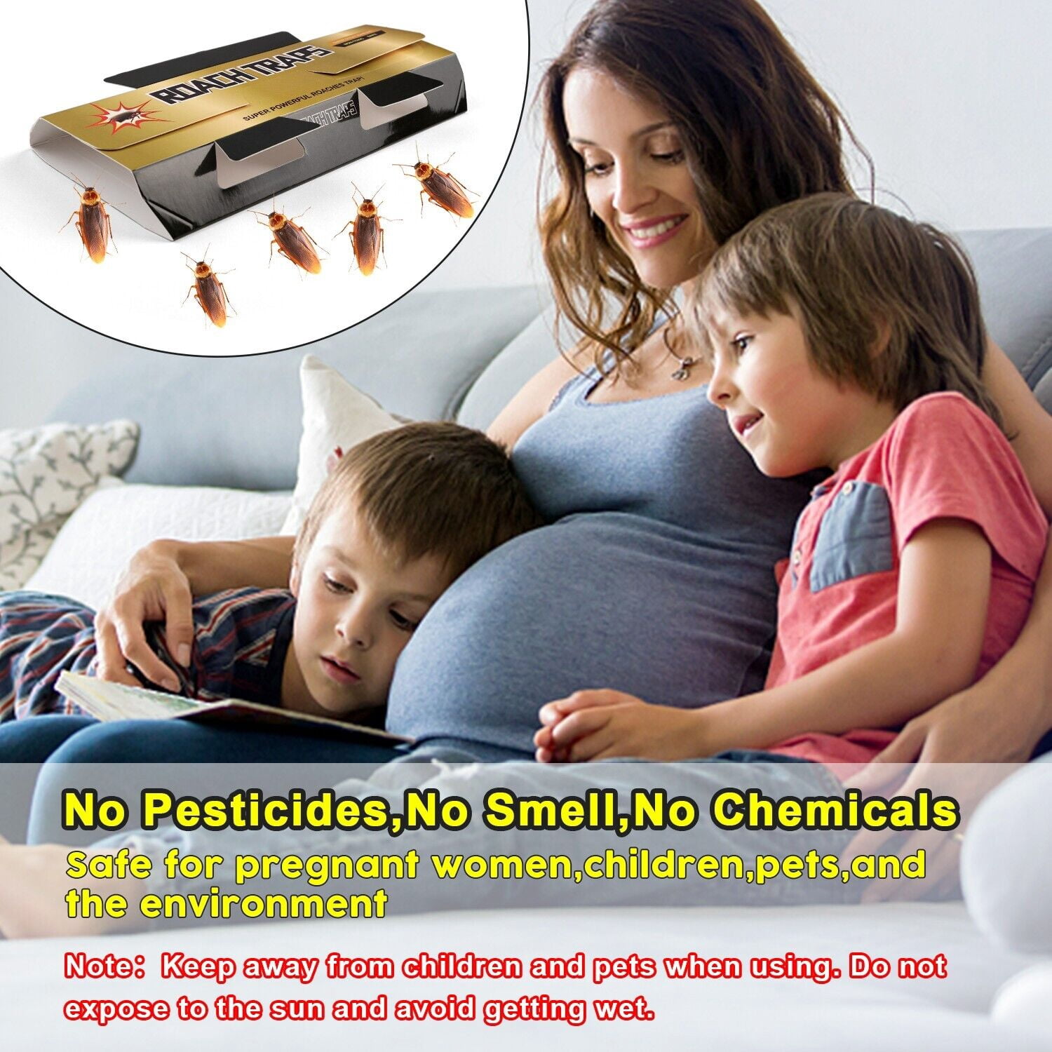 Elegant Choise 35 Pcs Roach Traps Indoor Cockroach Bug Pest Killer Bait Glue Traps Spider Motel