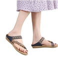 thumbnail image 3 of LEEYNEER Women Sandals Clearance 2023! Women‘s Flip-Flops with Arch Support New Floral Rhinestone Flat Shoes Toe Over Sandals Casual Beach Slippers Summer Athletic Outdoor Beach Sandals, 3 of 5