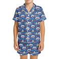 thumbnail image 2 of Tfken Halloween Boys Pajamas Sets Sleepwear Nightwear Festival Halloween Print Comfortable Pajamas Set Homewear Summer Fashion Classic Loungewear Outfit Size 2-3 Years Blue, 2 of 4