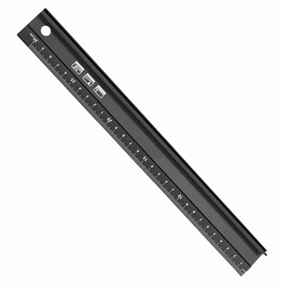 Metal Ruler for Cutting,30CM Aluminium Raised Grip Cutting Ruler, Multifunctional Metal Safety Rulers