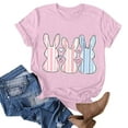 thumbnail image 4 of Womens Easter Tops 2025 Summer Casual Pullover Printed T-Shirt with Round Neck and Short Sleeves, 4 of 4