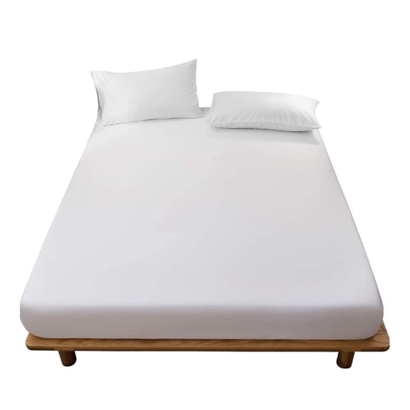 Lloopyting Adjustable Fitted White Bed Sheet Polyester, King Size – Quick Drying Absorbent