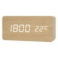 thumbnail image 2 of Reloj Despertador digital perfecl LED grande madera USB termómetro, 2 of 8