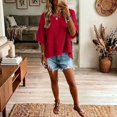 thumbnail image 5 of Endives Women's Short Sleeve T-shirt Solid Color Bell Sleeve T Shirt Summer Top Casual Crewneck Half Sleeve Tee Loose Basic Top T Shirts for Women XXL, 5 of 5