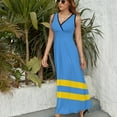 thumbnail image 6 of Flag of Aruba Dress Summer Street Style Bohemia Long Dresses Female Sleeveless Printed Maxi Dress, 6 of 9