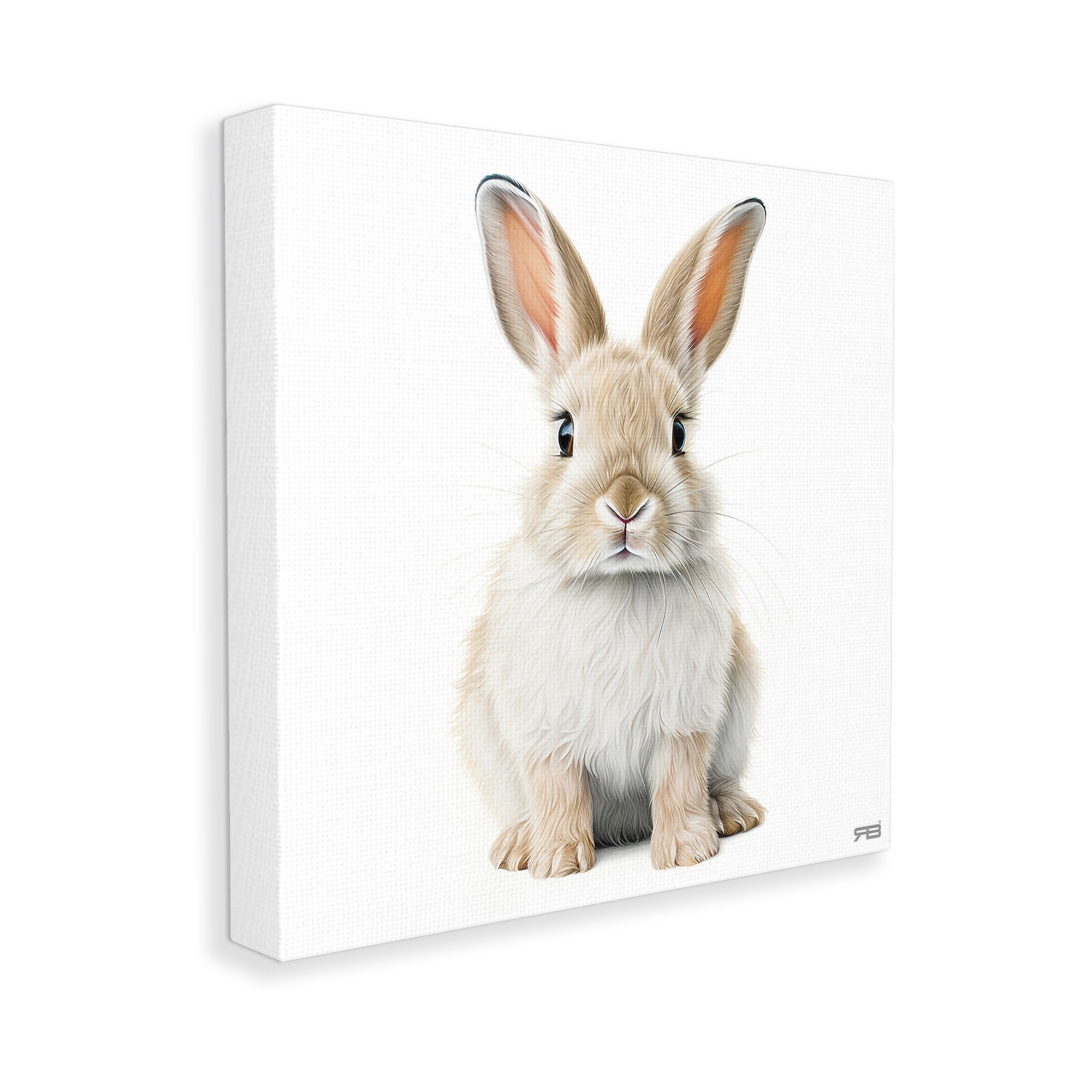 Stupell Industries Minimal Bunny on White Animals & Insects Painting Gallery Wrapped Canvas Art Print Wall Art, 36 x 36