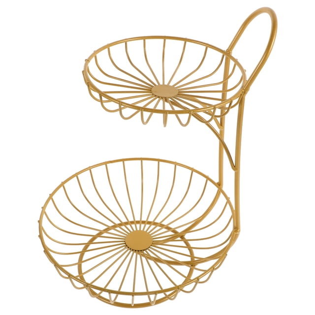 OULII Portafrutas Dorado Con Capas Múltiples Para Almacenamiento Y En Salas Y Cocinas