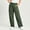 Green, variant on Women's Functional Cargo Pants, Elastic Drawstring Waist, Multi-Pocket Straight Leg Trousers for Street Style Navy L