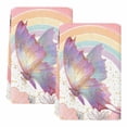 thumbnail image 2 of Purple Butterfly Kitchen Towels Set of 2, Cute Rainbow Spring Floral Botanical Absorbent Dish Towels for Kitchen, Microfiber Hand Towel, Quick Drying Tea Towel for Cleaning Decorative Dishcloths, 2 of 7