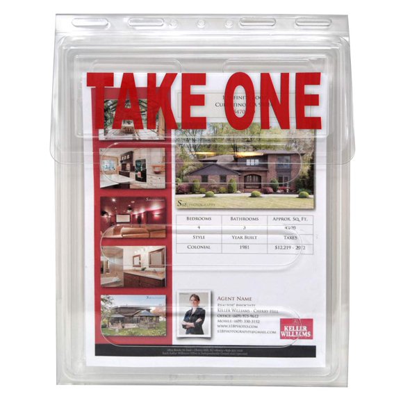 Outdoor Real Estate Brochure Box - Easy to Use Take One Document Holder Can Hold 200, 8.5 x 11 Documents, Flyers & Brochures or Other Outdoor Marketing Needs (1)