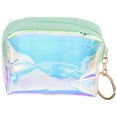 thumbnail image 1 of Mini Keychain Wallet for Young Women Light Green PVC Coin Purse with Zipper Keychain for School, 1 of 9