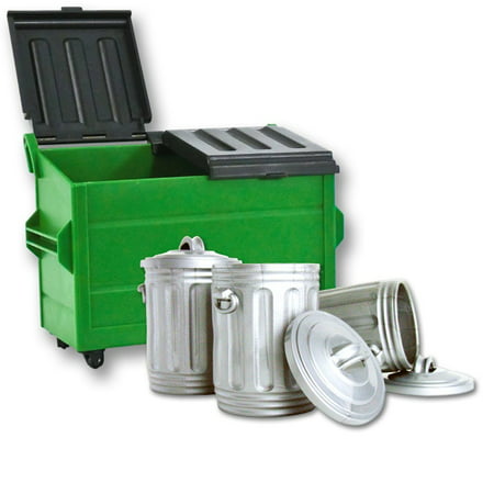 Special Deal: Green Dumpster & 3 Trash Cans For WWE Wrestling Action