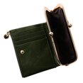 thumbnail image 2 of 2X Monedero Doble Doblez Retro Multifunción Monedero Corto para Mujer con Cremallera Y Beso Cerradura Verde, 2 of 8