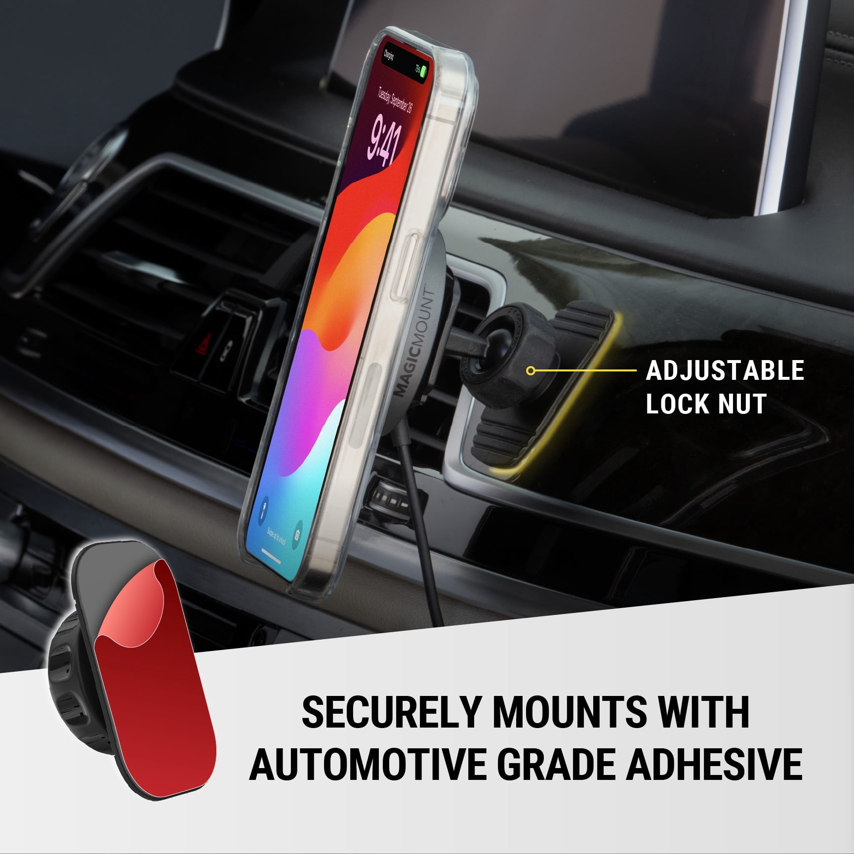 Scosche MPQMRDV-SP 15W MagicMount™ Charge Pro Qi2 MagSafe Mount Magnetic Wireless Charging Dash/Vent