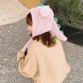 thumbnail image 4 of Riforla Animal Dinosaur Hat with Plush Moving Ears Jumping up Beating Funny Cap for Women Girl Dress up Christmas Party Holiday Hat Womens Hats Pink, 4 of 6