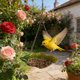 thumbnail image 5 of Comedero metálico para pájaros de exterior, de hierro forjado, para plantas de decoración de jardín, con forma de hoja, apto para pájaros pequeños., 5 of 6