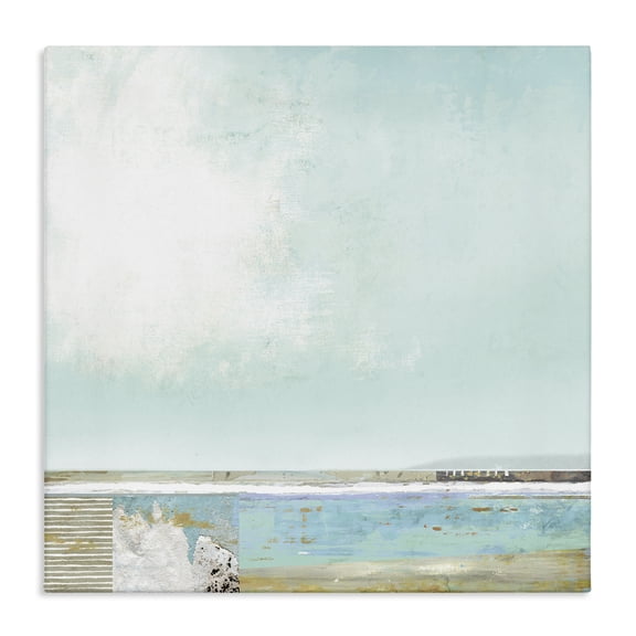 Stupell Industries Contemporary Ocean Boardwalk Abstraction Sunny Daytime Beach Canvas Art, 17 x 17, by Suzanne Nicoll