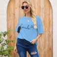 thumbnail image 4 of T-Shirts de Compression à Manches Courtes pour Femmes, Col Rond, Imprimé Lettre, Manches Longues, Automne, 4 of 7