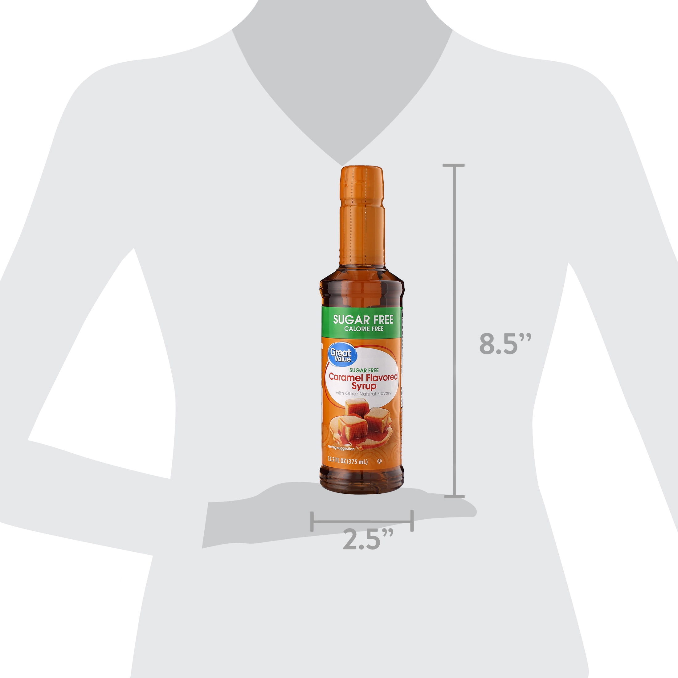 Great Value Sugar Free Caramel Flavored Syrup, 12.7 fl oz