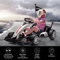 thumbnail image 4 of Accreate 24V Kids’ Electric Drift Go Kart – Adjustable, Foldable Racing Car with 2x200W Motors, 7.5 MPH Top Speed, Safety Harness & Braking – Ages 6–12, 4 of 7